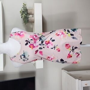 Athleta Pink Floral Print Racerback Tank Top